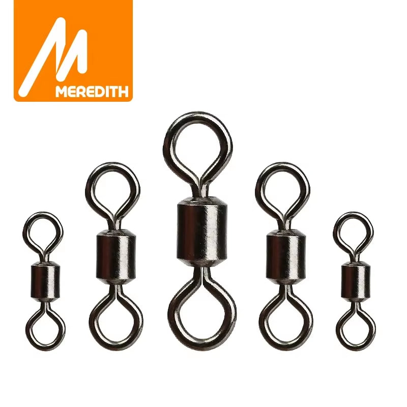 Professional Fishing Swivel Set - 50 Durable Ball Bearing Snap Swivels with Stainless Steel Rolling Beads