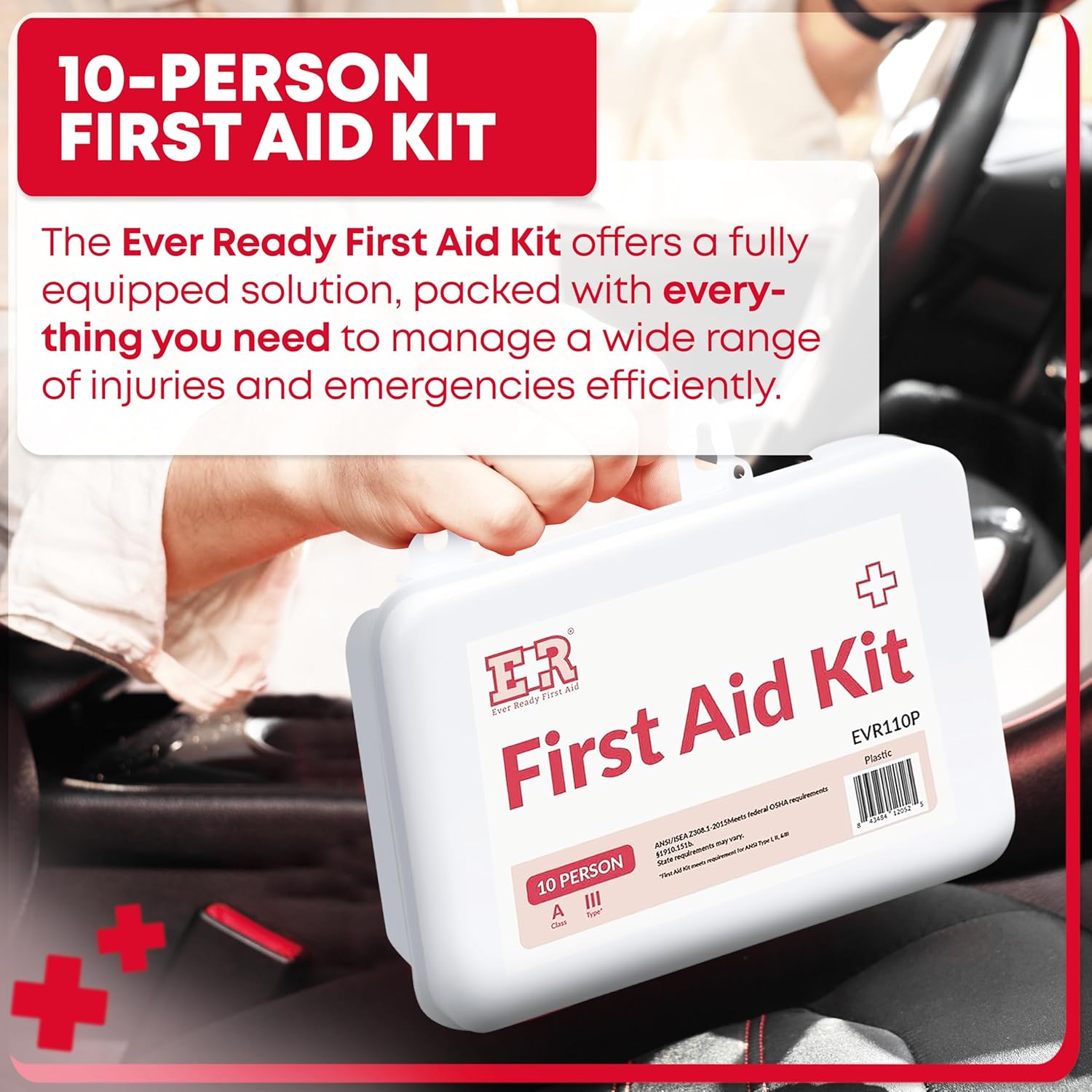 10 Person First Aid Kit – Type III, ANSI A, OSHA Compliant - Get Tight Gear