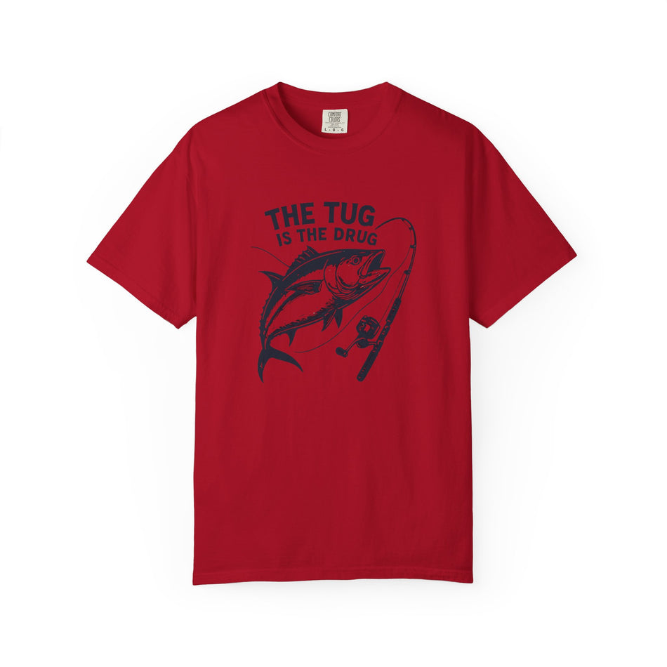 Camiseta de Pesca: "El Tirón es la Droga" - Camiseta unisex teñida para pescadores