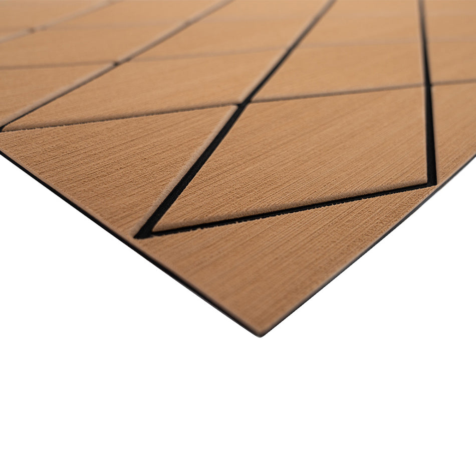 Lámina completa SeaDek de diamante bicolor de 40" x 80" y 6 mm - Textura cepillada - Moca/Negro (1016 mm x 2032 mm x 6 mm) [56411-80093]