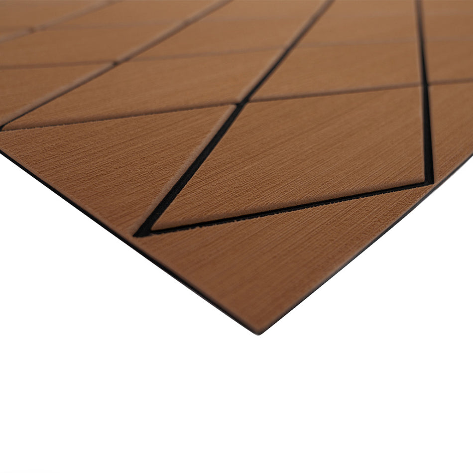 Lámina completa SeaDek de diamante bicolor de 40" x 80" y 6 mm - Textura cepillada - Marrón/Negro (1016 mm x 2032 mm x 6 mm) [56411-89905]
