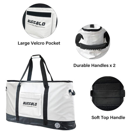 105QT Fish Cooler Bag with YKK Zipper, Flat Bottom - Get Tight Gear