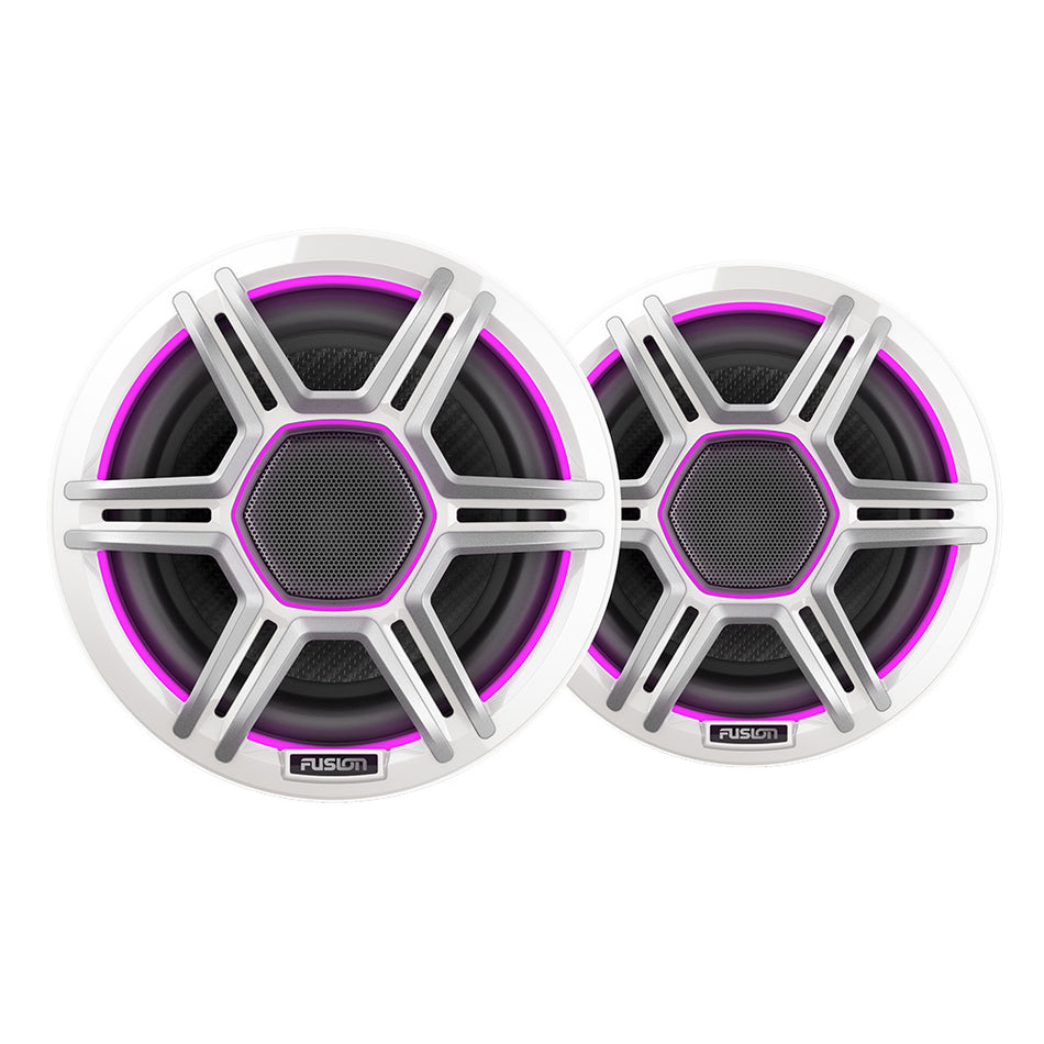 Altavoces marinos LED Fusion Apollo de 6,5" con rejilla deportiva blanca [010-02918-01]