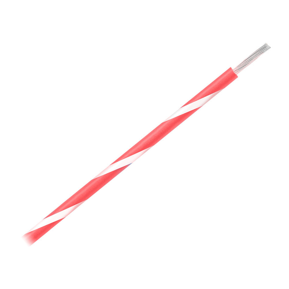 Pacer 14 AWG Gauge Striped Marine Wire 500' Spool - Red w/White Stripe
