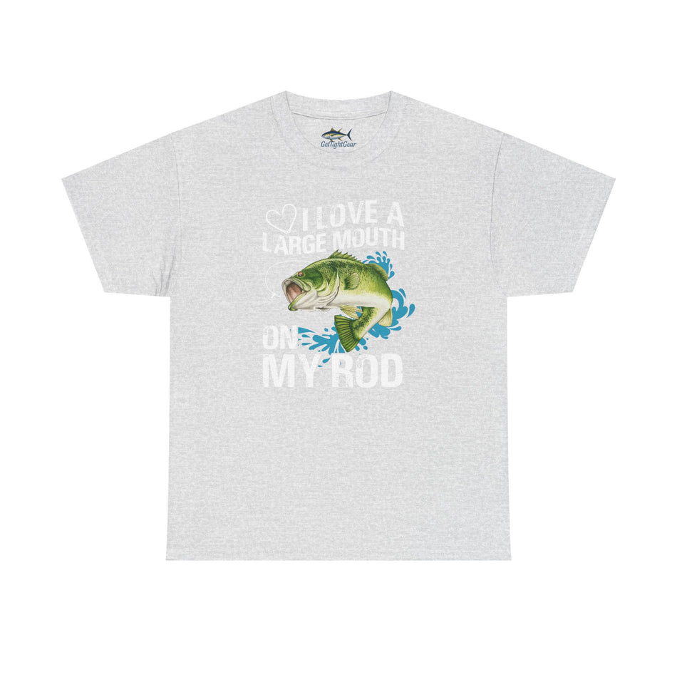 Fishing Lover Unisex Heavy Cotton Tee – "I Love a Large Mouth on My Rod" Humor Shirt
