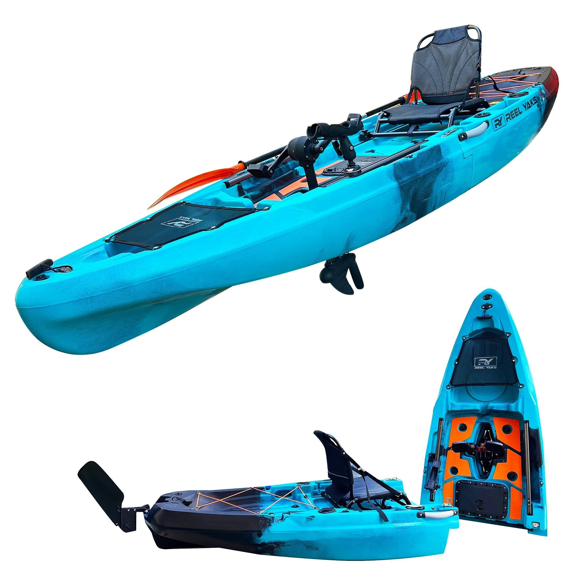 10.8ft Rapido Modular Fin Drive Pedal Fishing Kayak | 440lbs Capacity | 2 Piece - Get Tight Gear
