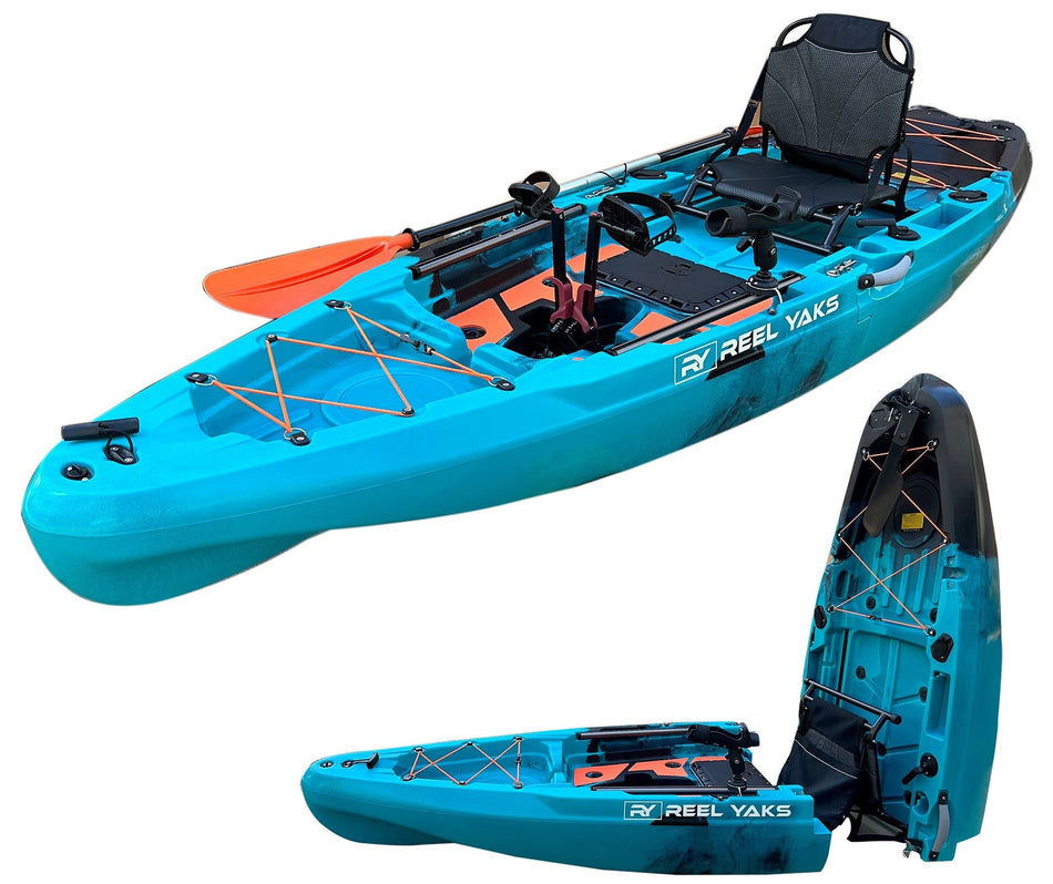 10.8ft Rapido Modular Propeller Drive Pedal Fishing Kayak | 440lbs Capacity | 2 Piece - Get Tight Gear