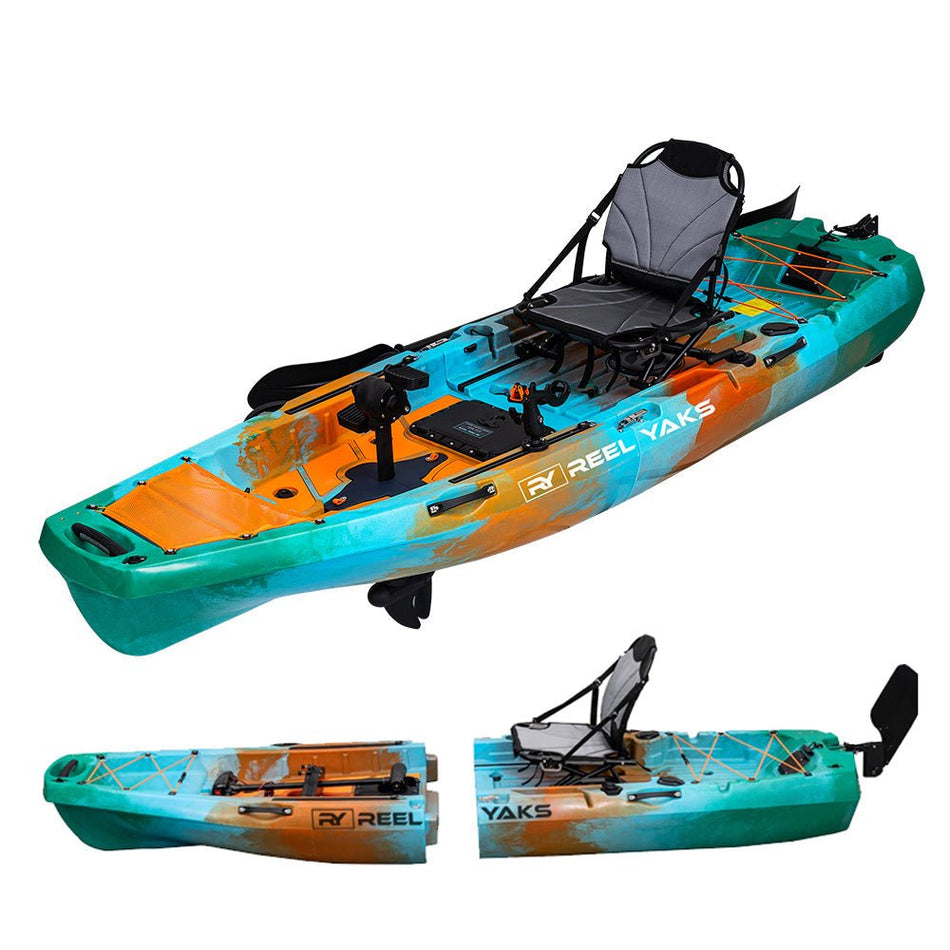 10ft Radar Modular Propeller Drive Pedal Fishing Kayak | 430lbs Capacity | 2 Piece - Get Tight Gear
