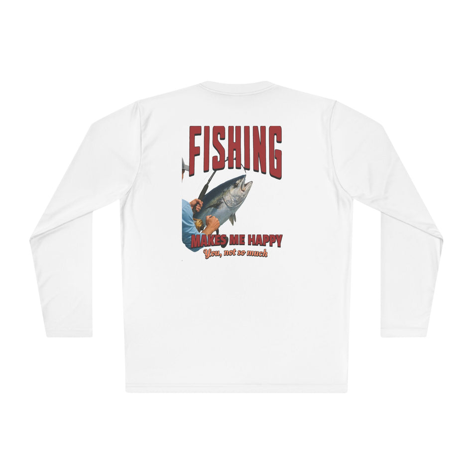 Fishing Makes Me Happy Unisex Long Sleeve Tee - Lightweight Fishing Apparel
