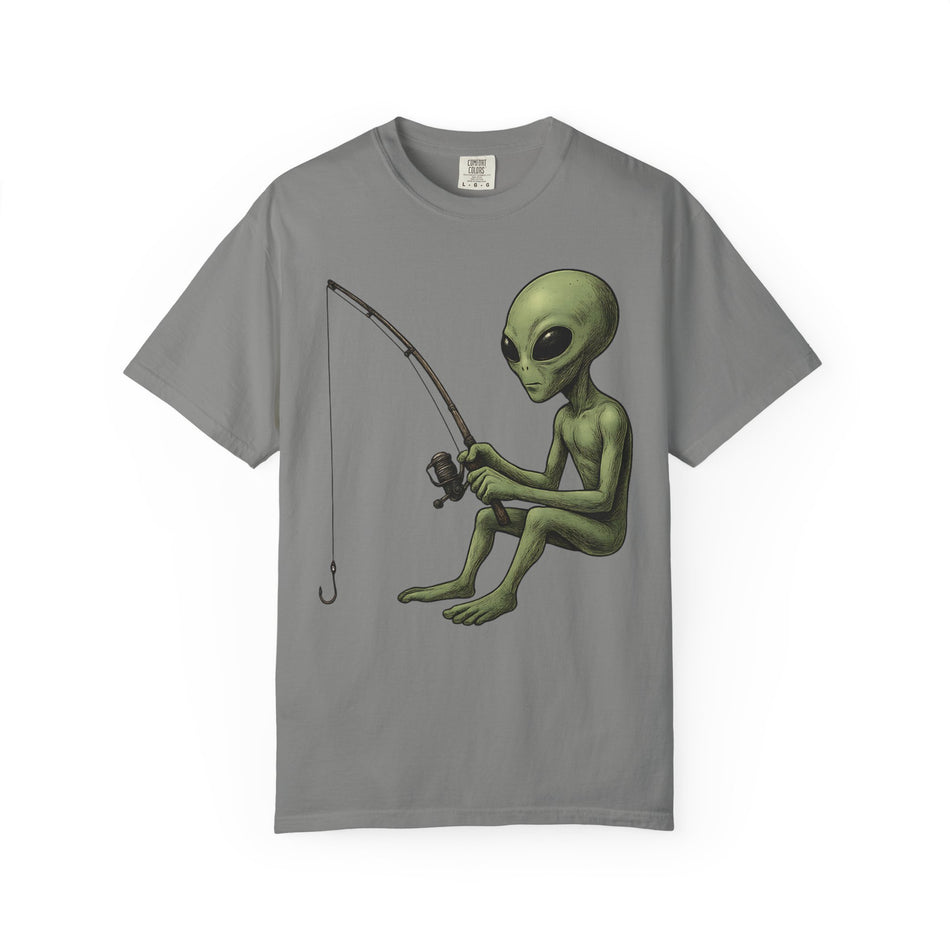 Alien Fishing T-shirt | Unisex Garment-Dyed Tee for Fishing Enthusiasts