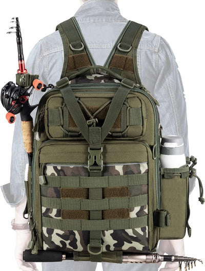 Premium Water-Resistant Fishing Backpack - BLISSWILL Outdoor Tackle Bag for Anglers