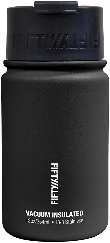 12 Oz Vac Insul Flip Top Black - Get Tight Gear
