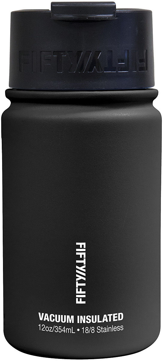 12 Oz Vac Insul Flip Top Black - Get Tight Gear