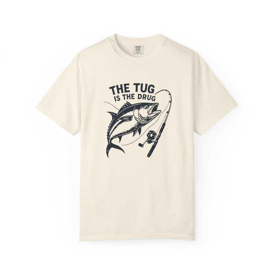 Camiseta de Pesca: "El Tirón es la Droga" - Camiseta unisex teñida para pescadores