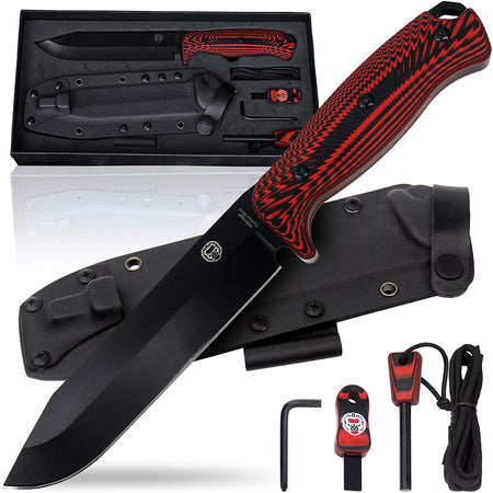 12.32" LAVALINE SURVIVAL KNIFE WITH FIXED 1095 HIGH CARBON STEEL BLADE - Get Tight Gear