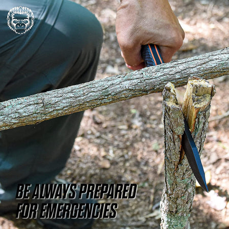 12.32" LAVALINE SURVIVAL KNIFE WITH FIXED 1095 HIGH CARBON STEEL BLADE - Get Tight Gear