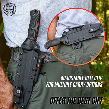 12.32" LAVALINE SURVIVAL KNIFE WITH FIXED 1095 HIGH CARBON STEEL BLADE - Get Tight Gear