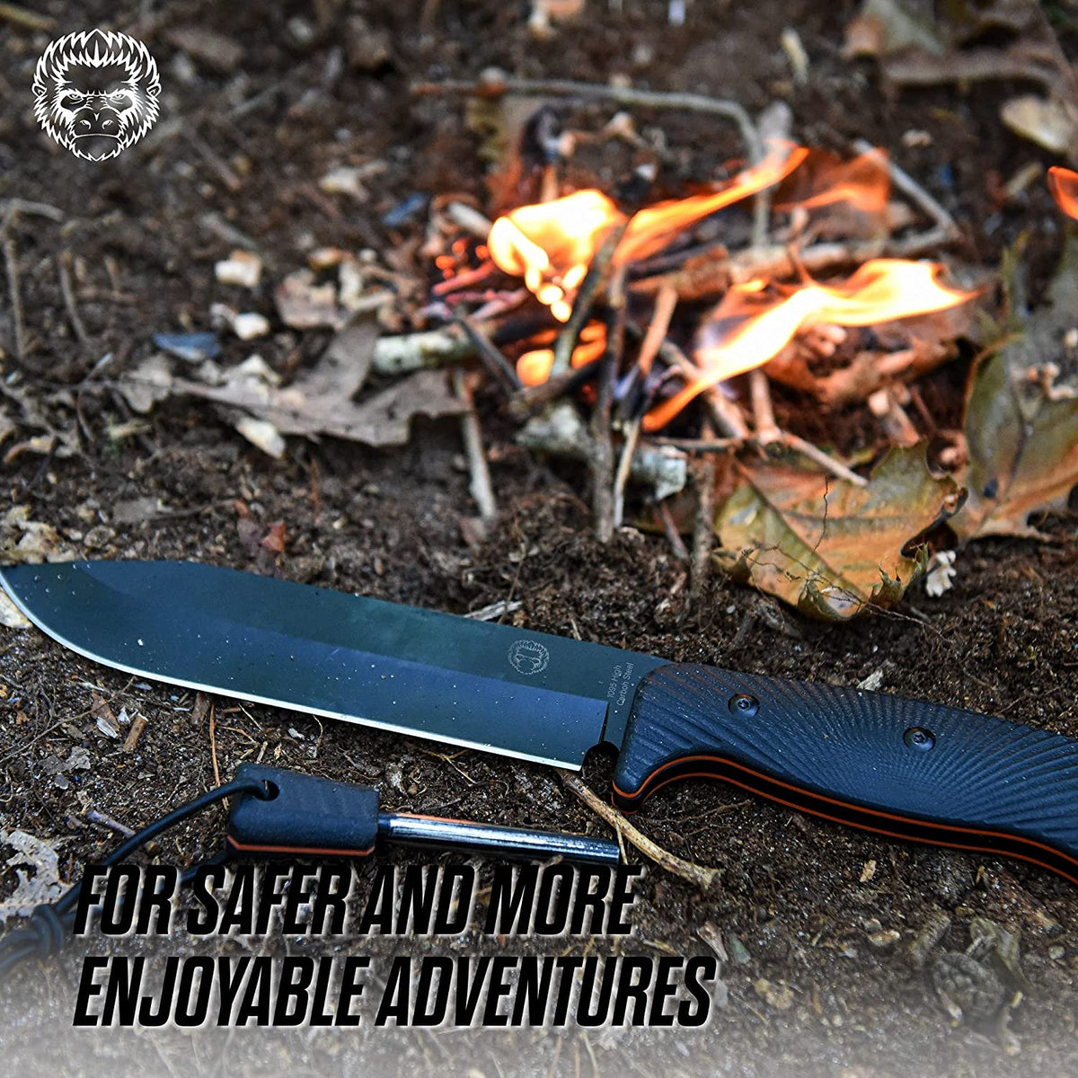 12.32" LAVALINE SURVIVAL KNIFE WITH FIXED 1095 HIGH CARBON STEEL BLADE - Get Tight Gear