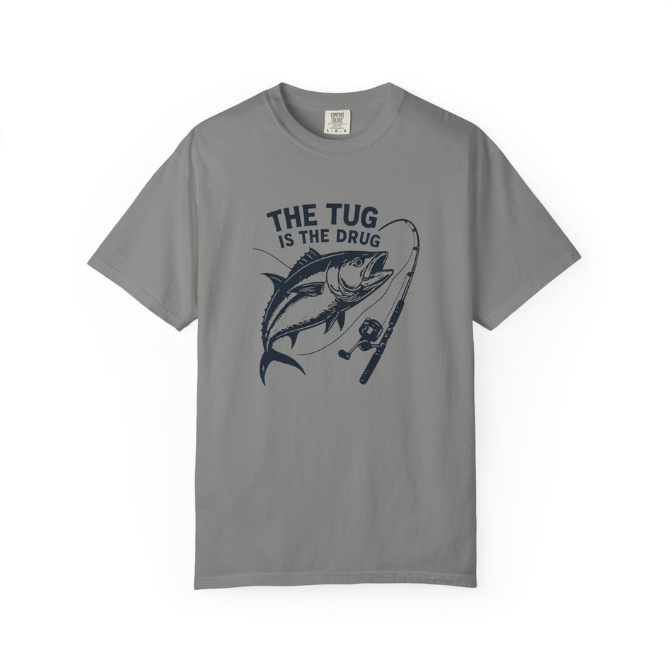 Camiseta de Pesca: "El Tirón es la Droga" - Camiseta unisex teñida para pescadores