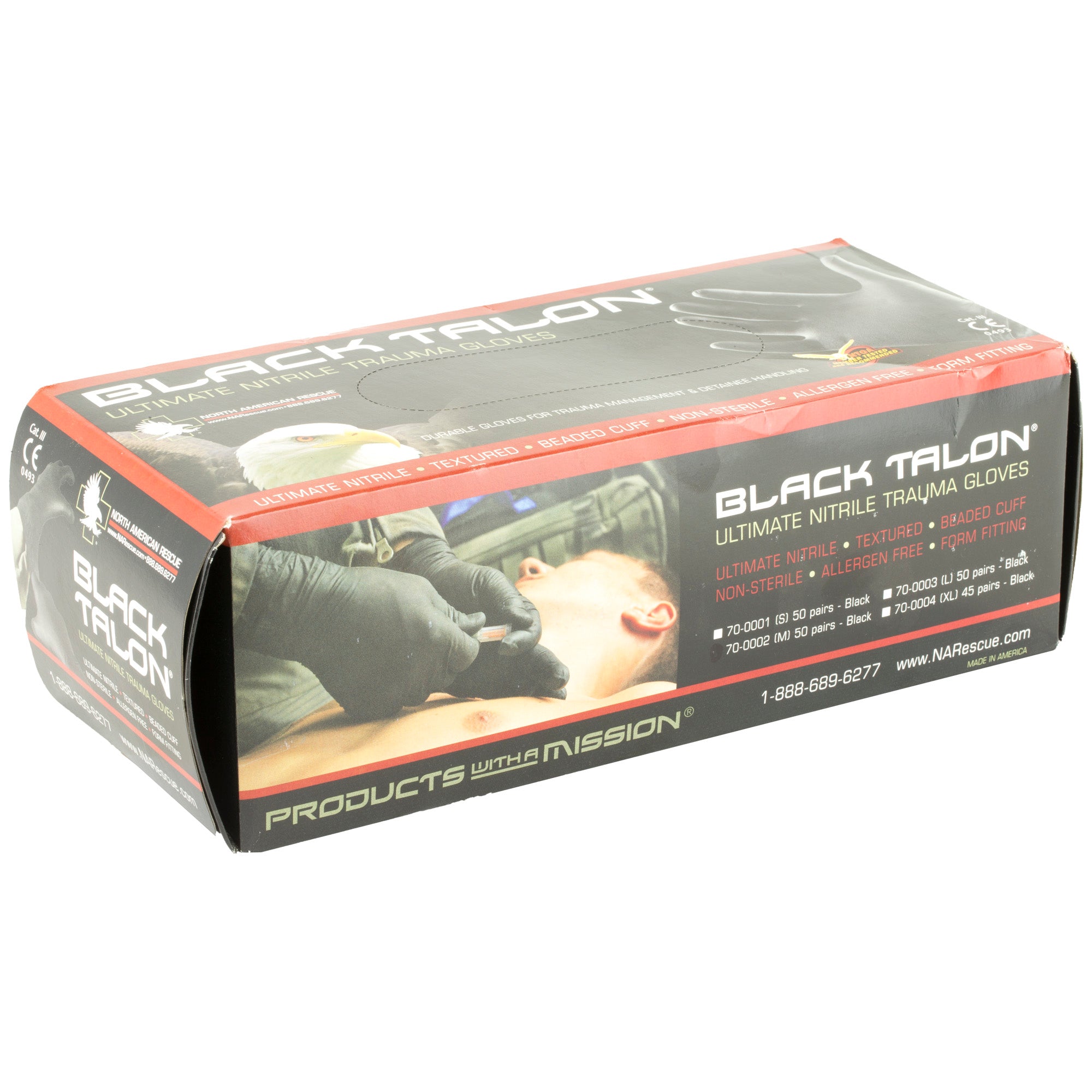 NAR GLOVES BLACK NITRILE MED 50 PAIR