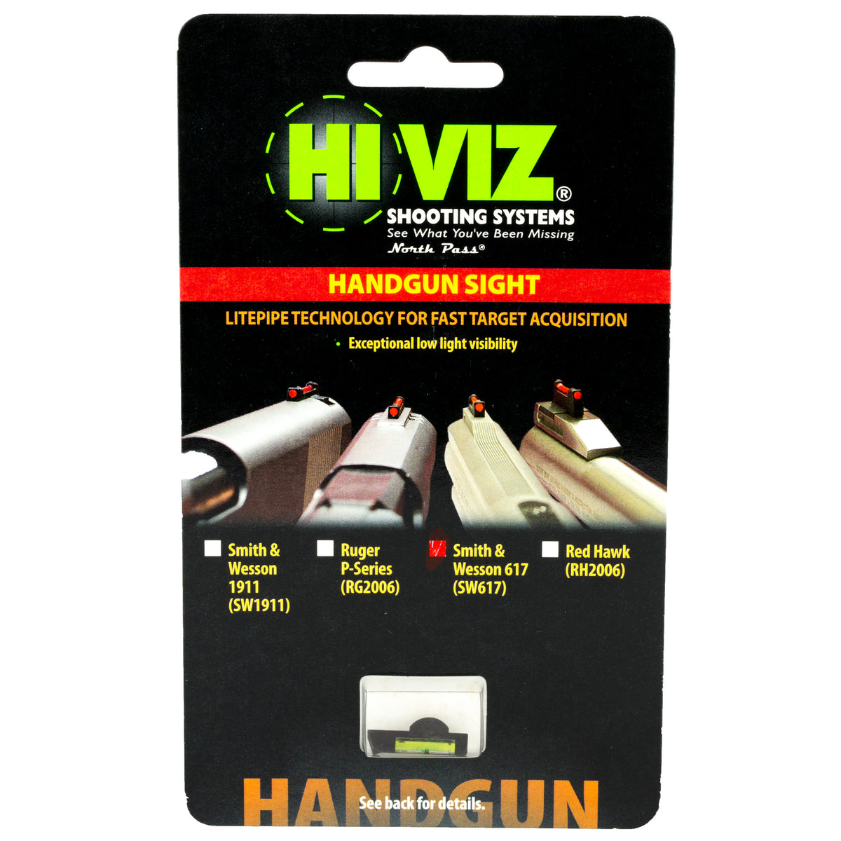 HIVIZ S&W REV FRNT SGHT 617 GRN