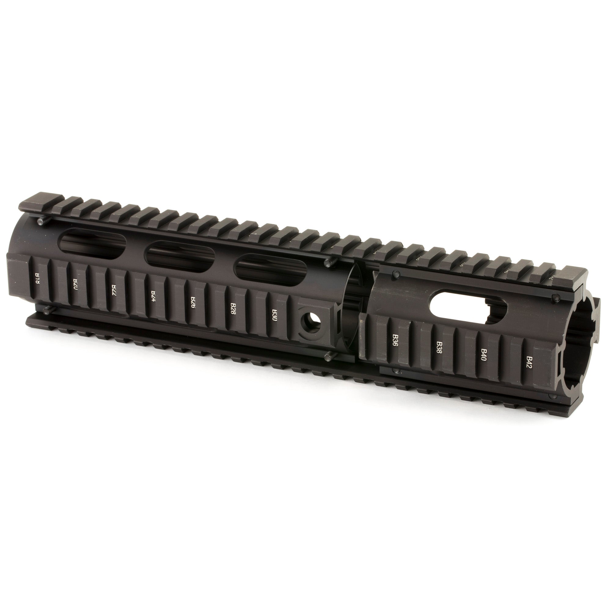 UTG PRO 4/15 CARB QUAD RAIL W/EXT BK