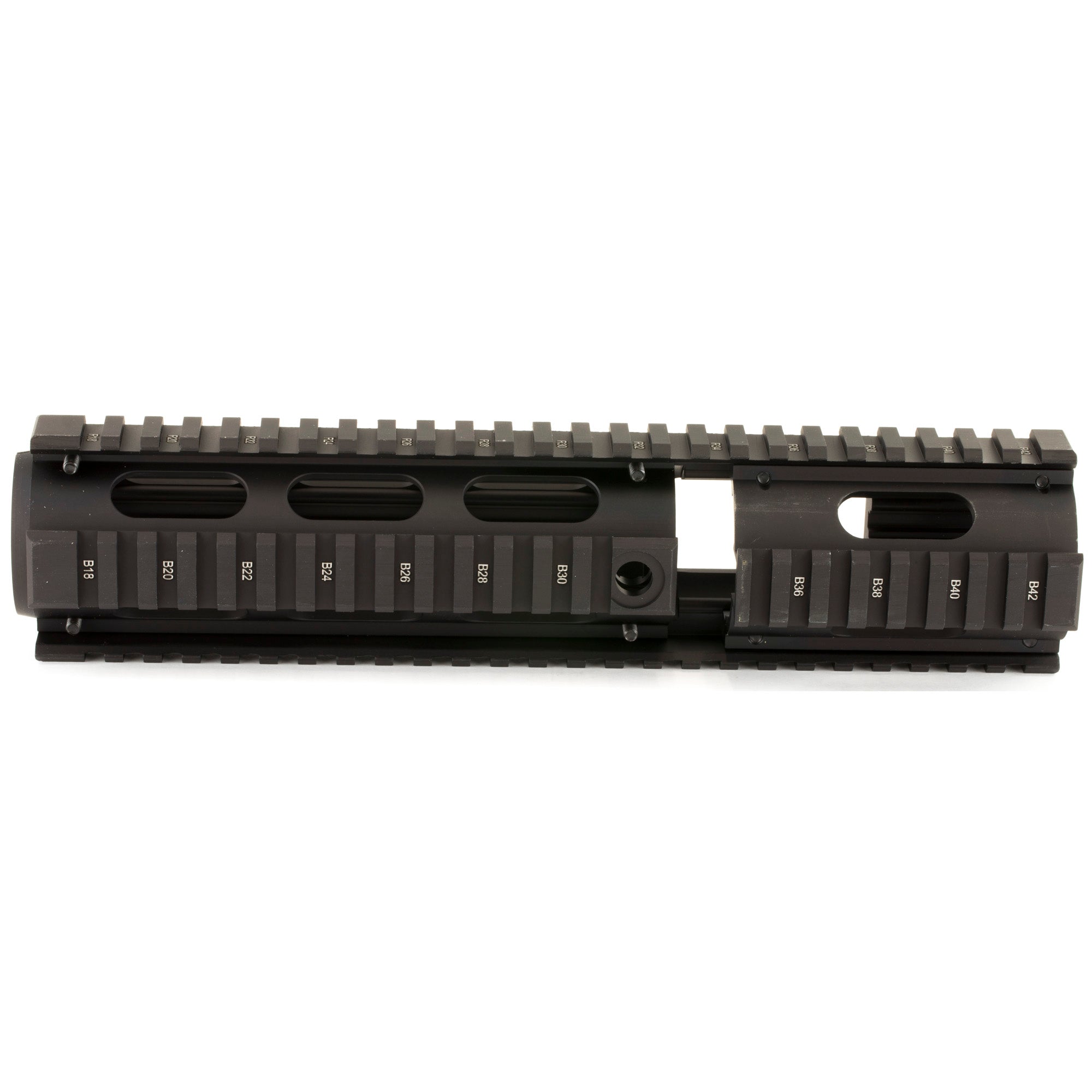 UTG PRO 4/15 CARB QUAD RAIL W/EXT BK