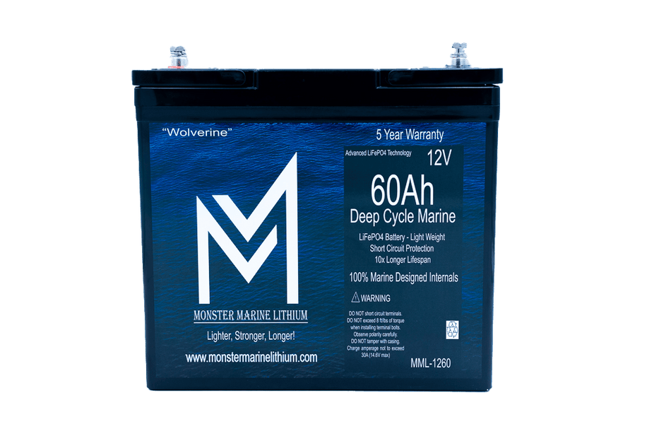12v 60Ah Deep Cycle Lithium Marine Battery "Wolverine" - MML - 1260 - Get Tight Gear