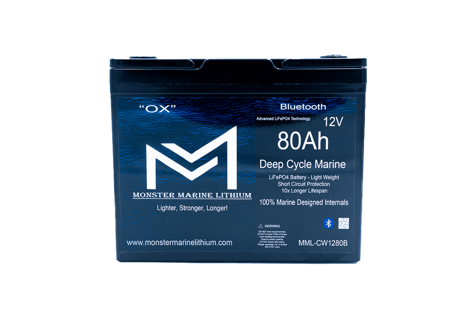 12v 80Ah Bluetooth Deep Cycle Lithium Marine Battery - Get Tight Gear