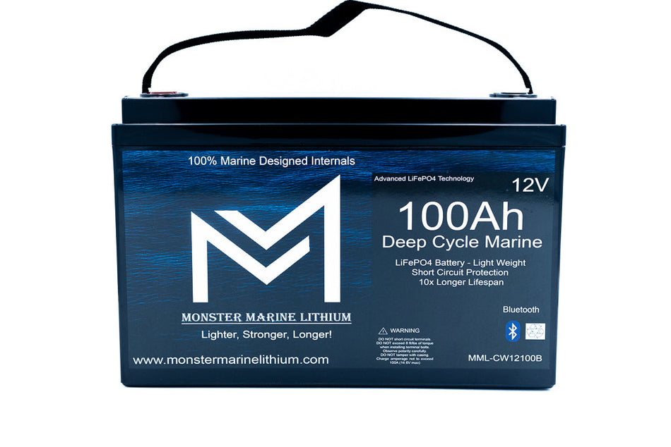 12v 100Ah Bluetooth Deep Cycle Lithium Marine Battery Group 31