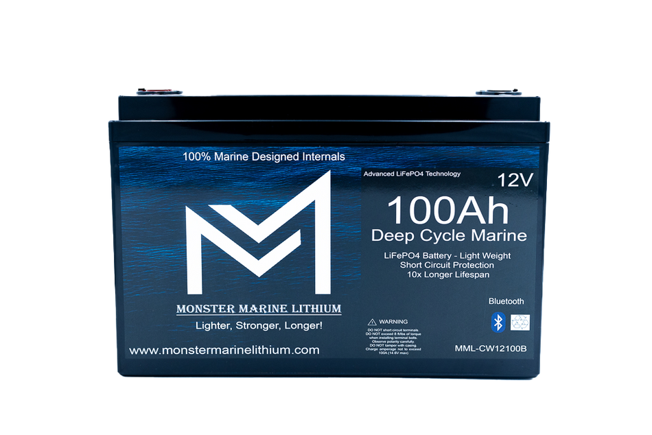 12v 100Ah Bluetooth Deep Cycle Lithium Marine Battery Group 31