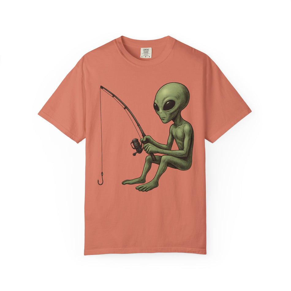 Alien Fishing T-shirt | Unisex Garment-Dyed Tee for Fishing Enthusiasts