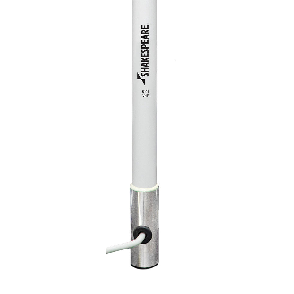Antena VHF clásica Shakespeare 5101 8 con cable RG-58 de 4,5 m - Blanca [5101]