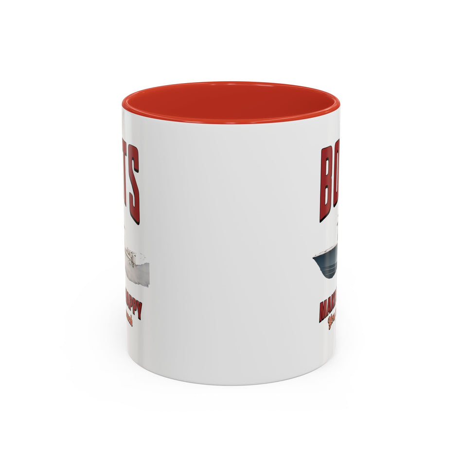 Custom Coffee Mug - Boats Make Me Happy Design