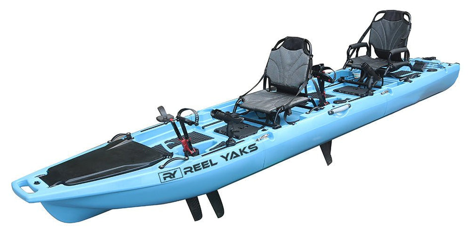 13.8ft Rocket Fin Drive Tandem & Solo Modular Fishing Kayak | Fin Drive | 550lbs Capacity | 3 Piece - Get Tight Gear