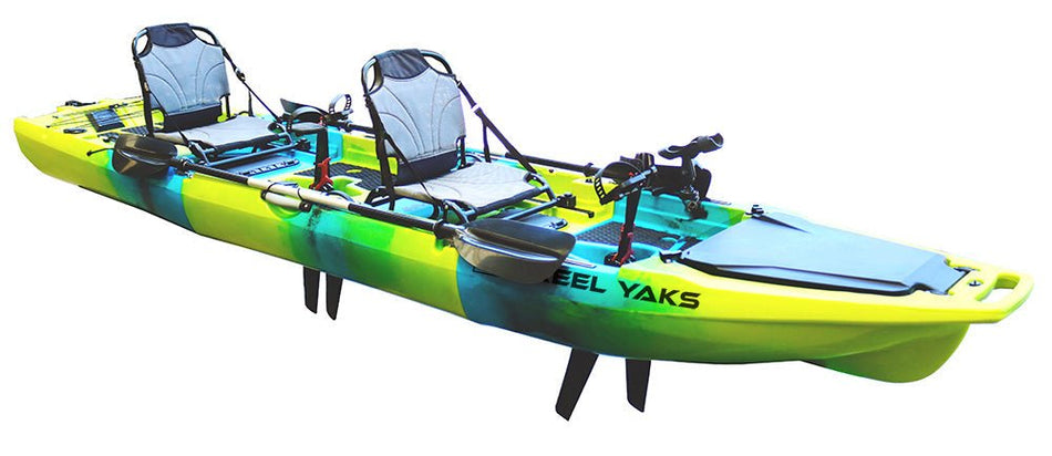 13.8ft Rocket Fin Drive Tandem & Solo Modular Fishing Kayak | Fin Drive | 550lbs Capacity | 3 Piece - Get Tight Gear