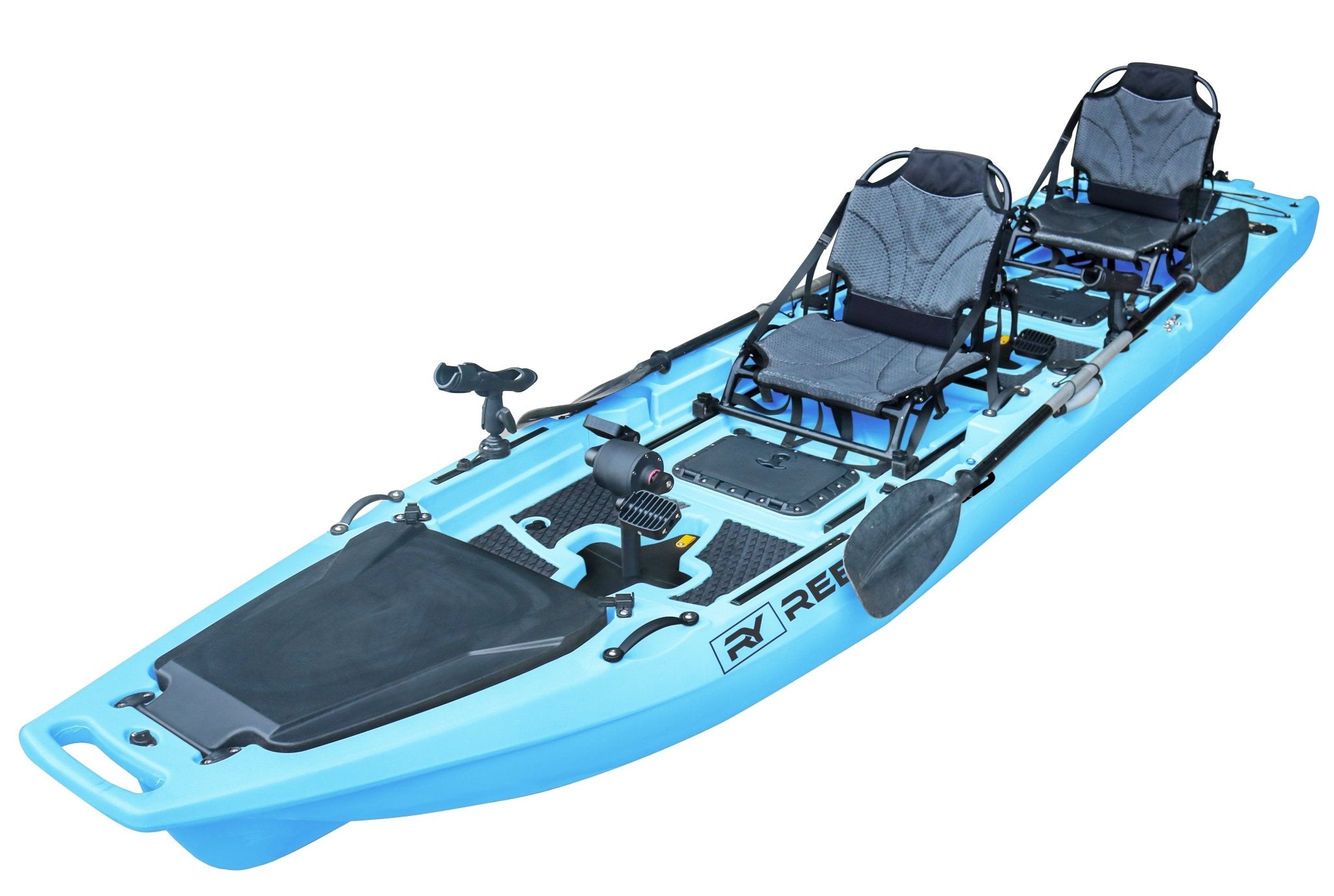 13.8ft Rocket Propeller Drive Tandem & Solo Modular Fishing Kayak | Propeller Drive | 550lbs Capacity | 3 Piece - Get Tight Gear