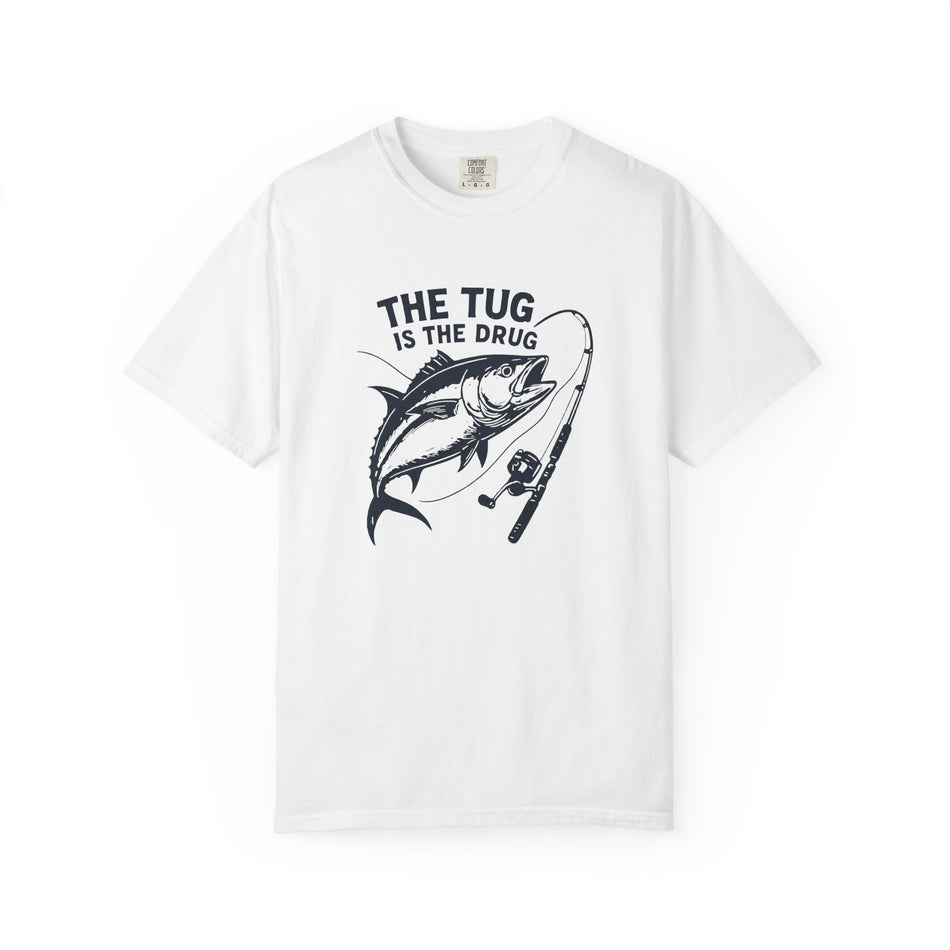 Camiseta de Pesca: "El Tirón es la Droga" - Camiseta unisex teñida para pescadores