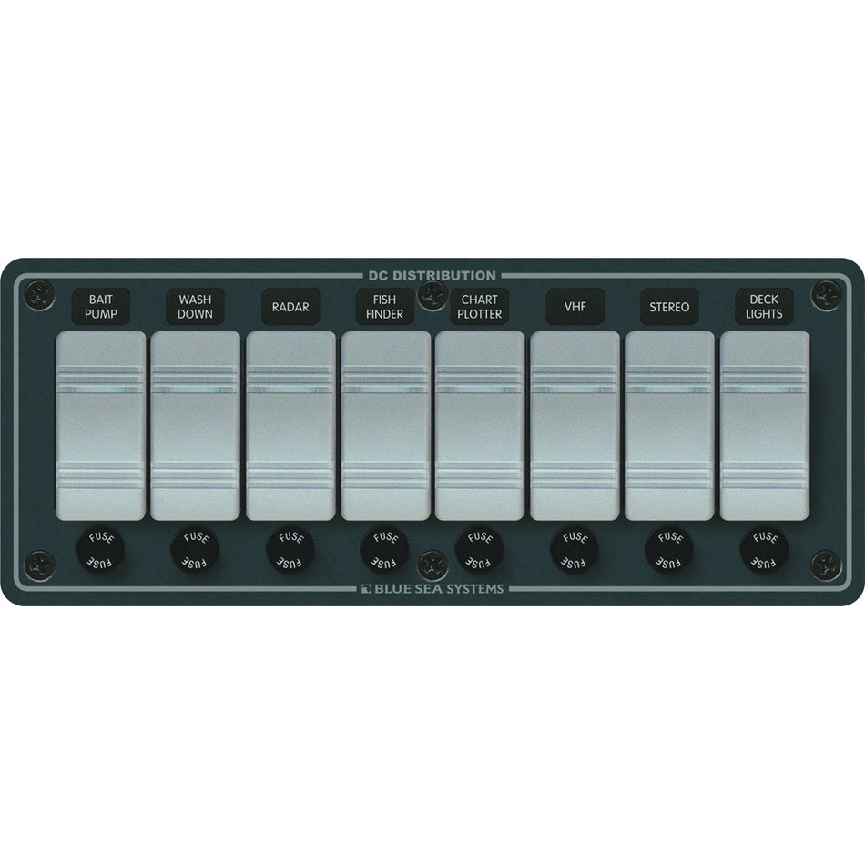 Blue Sea 8261 Waterproof Panel 8 Position - Slate Grey [8261]