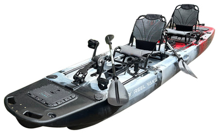 14ft Raider Tandem & Solo Modular Propeller Drive Pedal Fishing Kayak | 530lbs Capacity | 3 Piece - Get Tight Gear