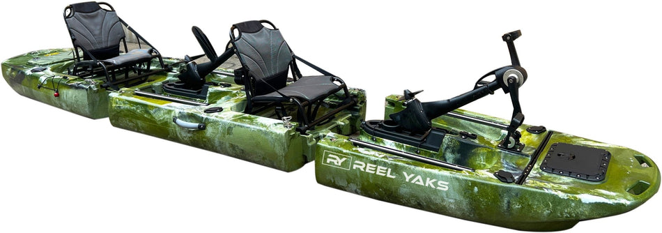 14ft Raider Tandem & Solo Modular Propeller Drive Pedal Fishing Kayak | 530lbs Capacity | 3 Piece - Get Tight Gear