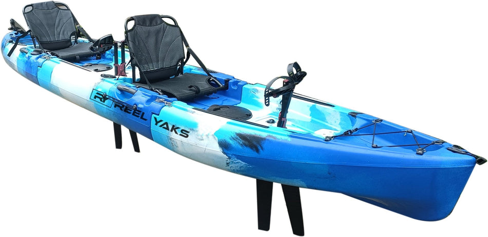 14ft Raptor Tandem or Solo Modular Raptor Fin or Prop Drive Pedal Fishing Kayak | 520lbs Capacity | 3 Piece - Get Tight Gear