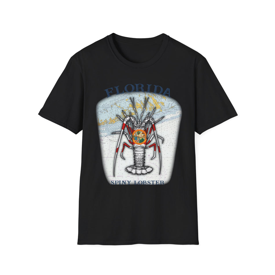 Florida Spiny Lobster Unisex Softstyle T-Shirt, Beachwear, Casual Tee, Seafood Lover Gift, Summer Outing Shirt