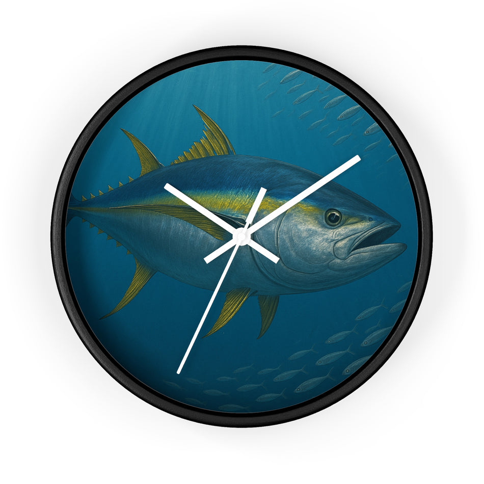 Yellowfin Tuna Wall Clock - Nautical Home Decor for Fishing Enthusiasts