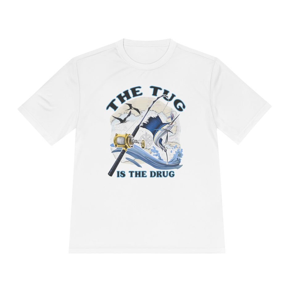 Men's Fishing Tee - "The Tug is the Drug™" Moisture Wicking Shirt for Anglers