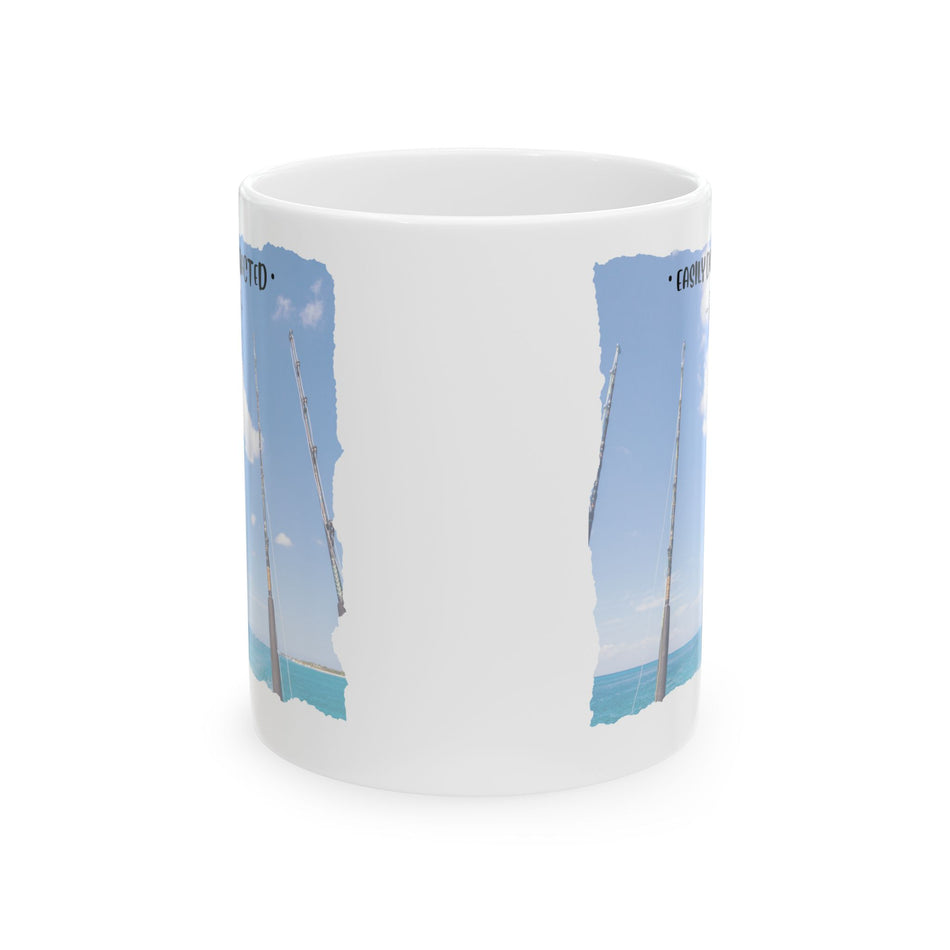 Easily Distracted By Fishing Ceramic Mug - Three Rods - Get Tight Gear