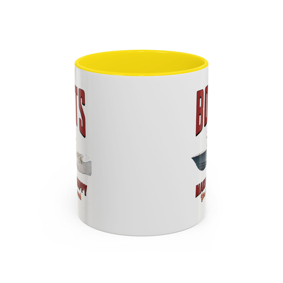Custom Coffee Mug - Boats Make Me Happy Design