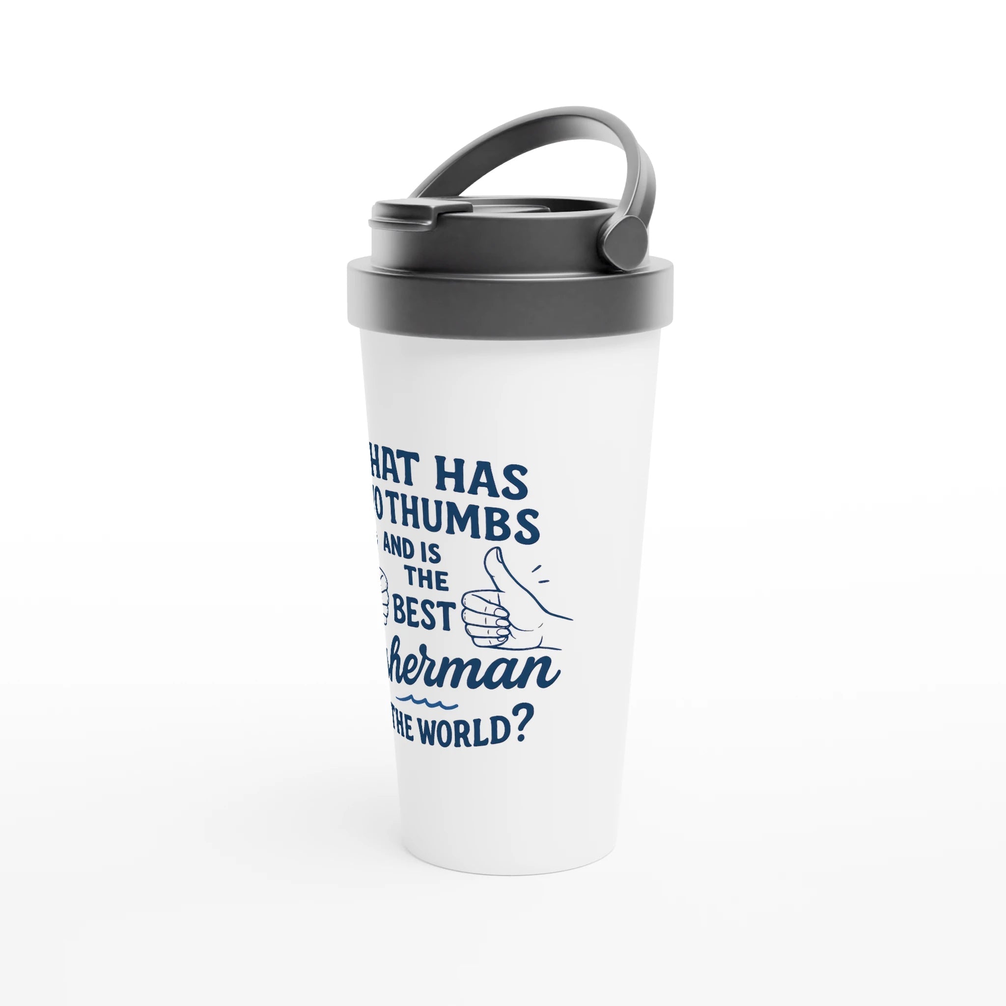 15oz White Stainless Steel Travel Mug – Insulated & Leak - Proof Gift for Fishing Enthusiasts - Get Tight Gear