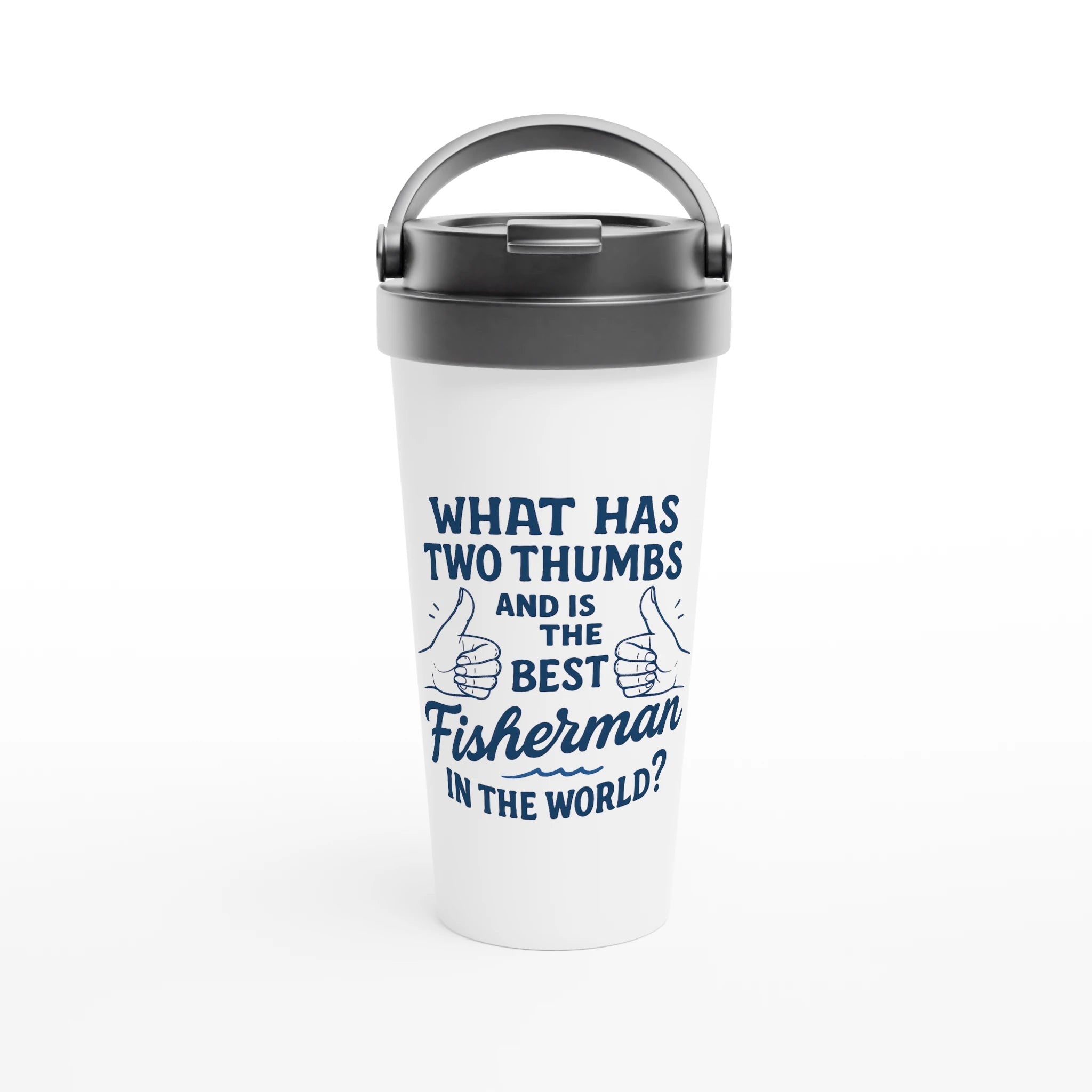 15oz White Stainless Steel Travel Mug – Insulated & Leak - Proof Gift for Fishing Enthusiasts - Get Tight Gear