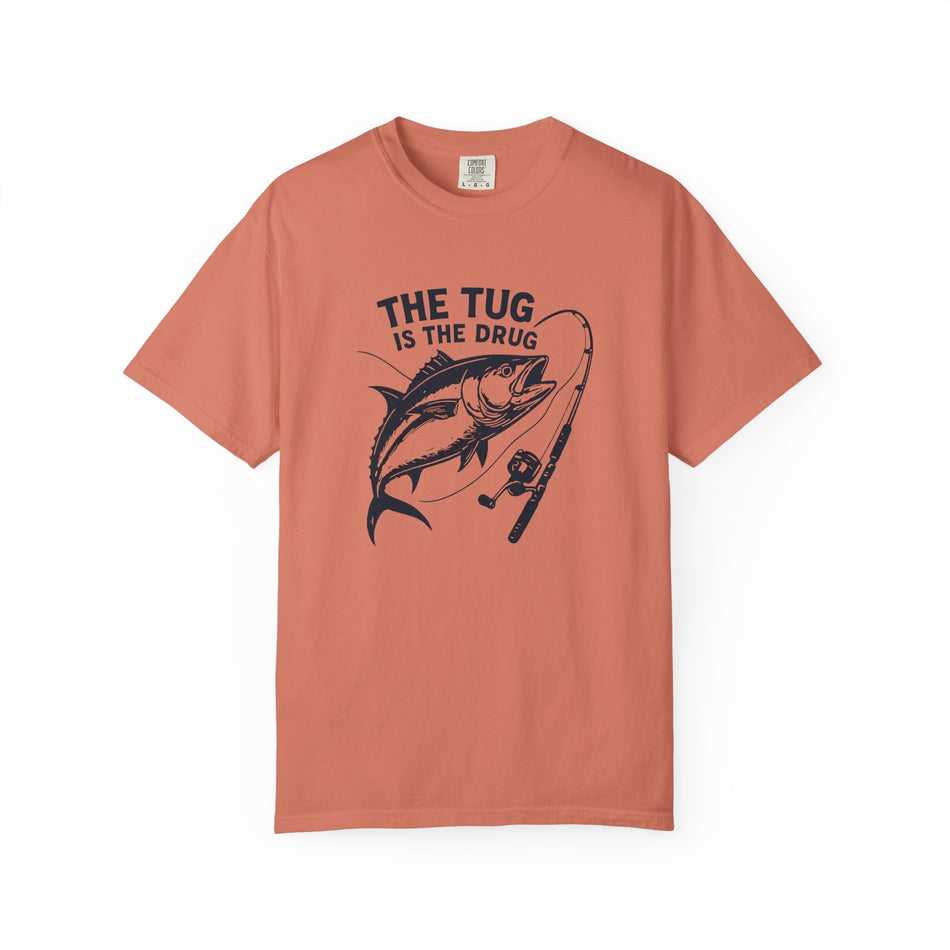 Camiseta de Pesca: "El Tirón es la Droga" - Camiseta unisex teñida para pescadores